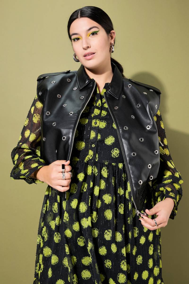 Große Größen Fakeleder-Weste, Damen, schwarz, Größe: 54/56, Polyester/Synthetische Fasern, Studio Untold von Studio Untold