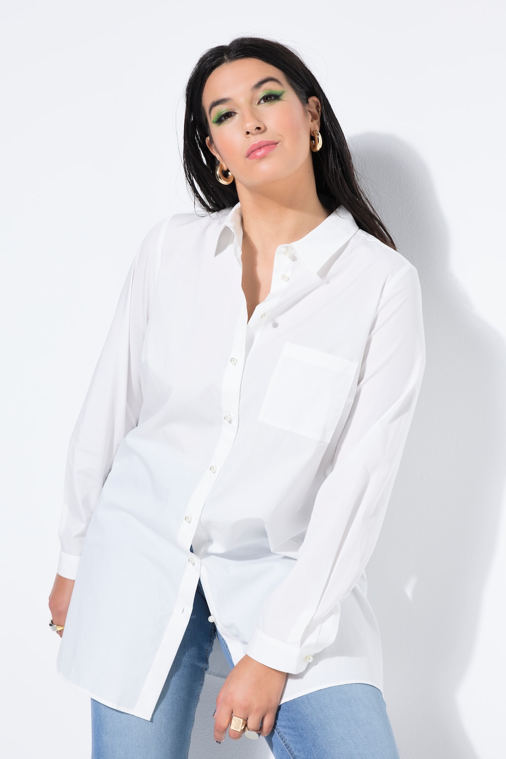 Große Größen Hemdbluse, Damen, beige, Größe: 50/52, Baumwolle, Studio Untold von Studio Untold