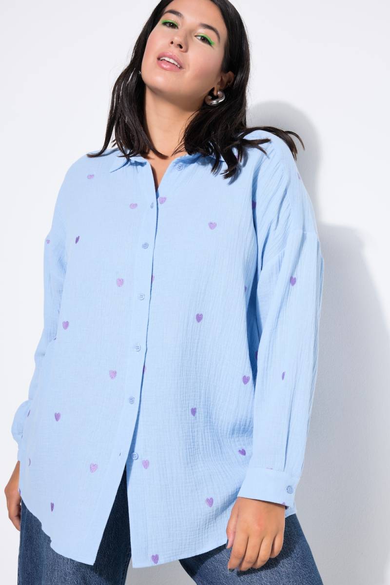 Große Größen Hemdbluse, Damen, blau, Größe: 50/52, Baumwolle, Studio Untold von Studio Untold