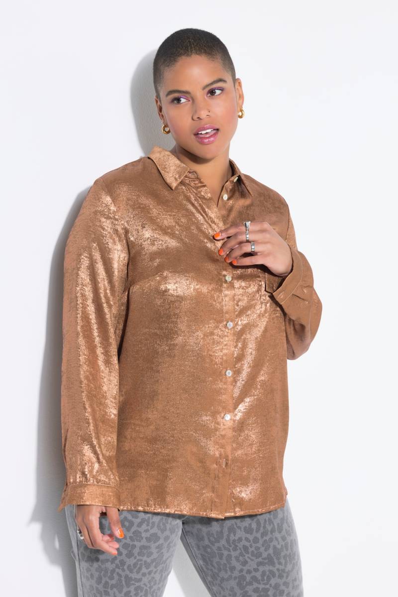 Große Größen Hemdbluse, Damen, orange, Größe: 42/44, Polyester, Studio Untold von Studio Untold