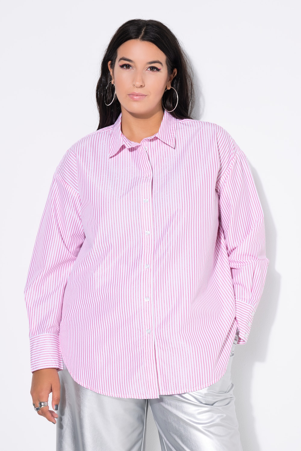 Große Größen Hemdbluse, Damen, rosa, Größe: 46/48, Baumwolle/Polyester, Studio Untold von Studio Untold