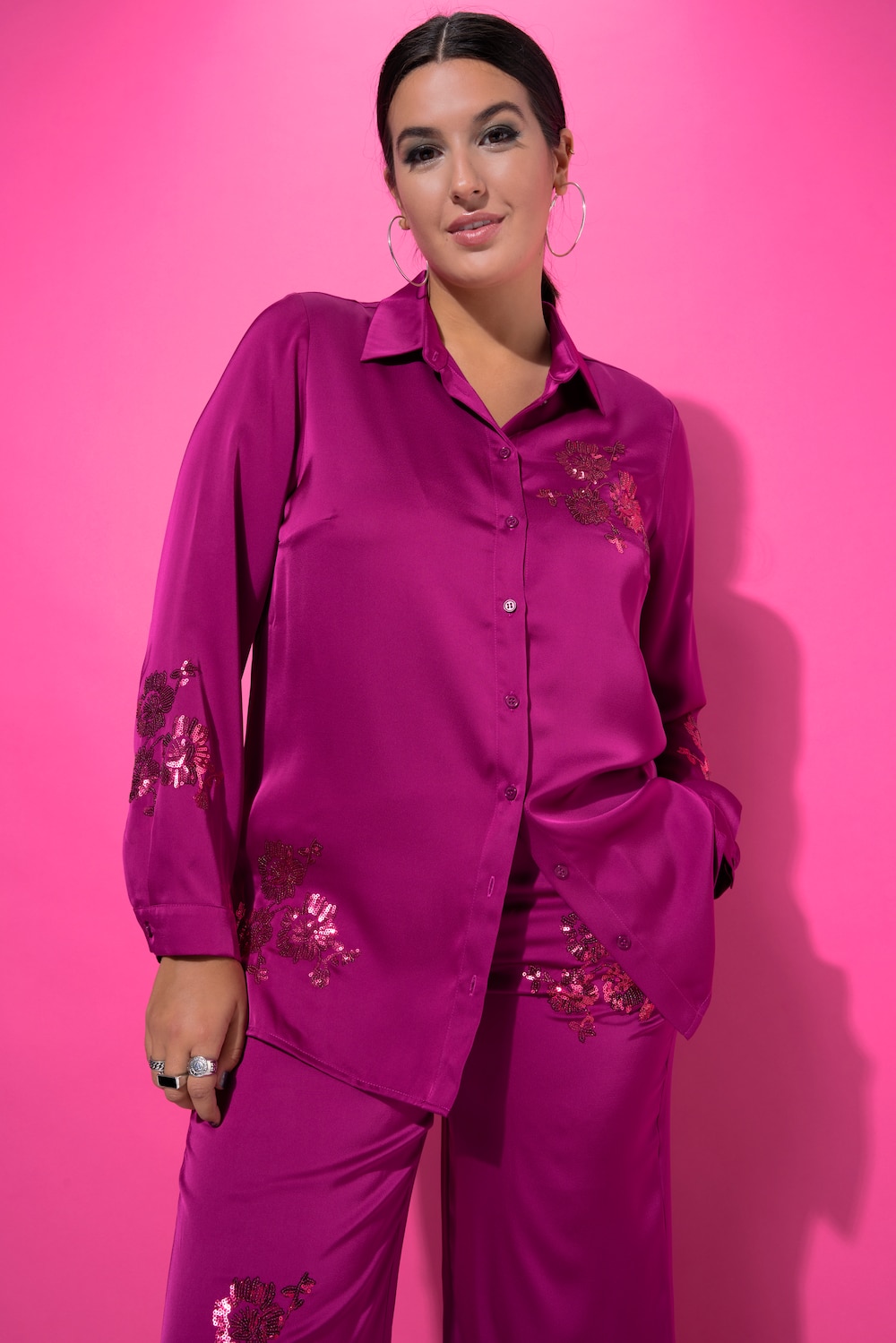 Große Größen Hemdbluse, Damen, rot, Größe: 42/44, Polyester, Studio Untold Große Größen Hemdbluse, Damen, rot, Größe: 42/44, Polyester, Studio Untold von Studio Untold