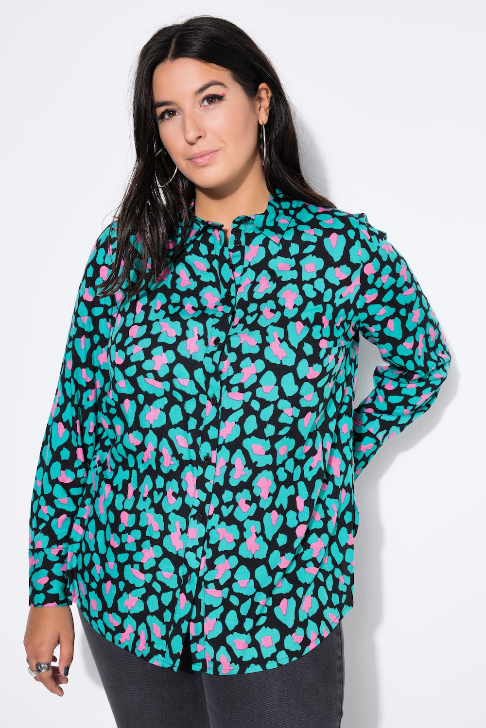 Große Größen Hemdbluse, Damen, schwarz, Größe: 50/52, Viskose, Studio Untold von Studio Untold