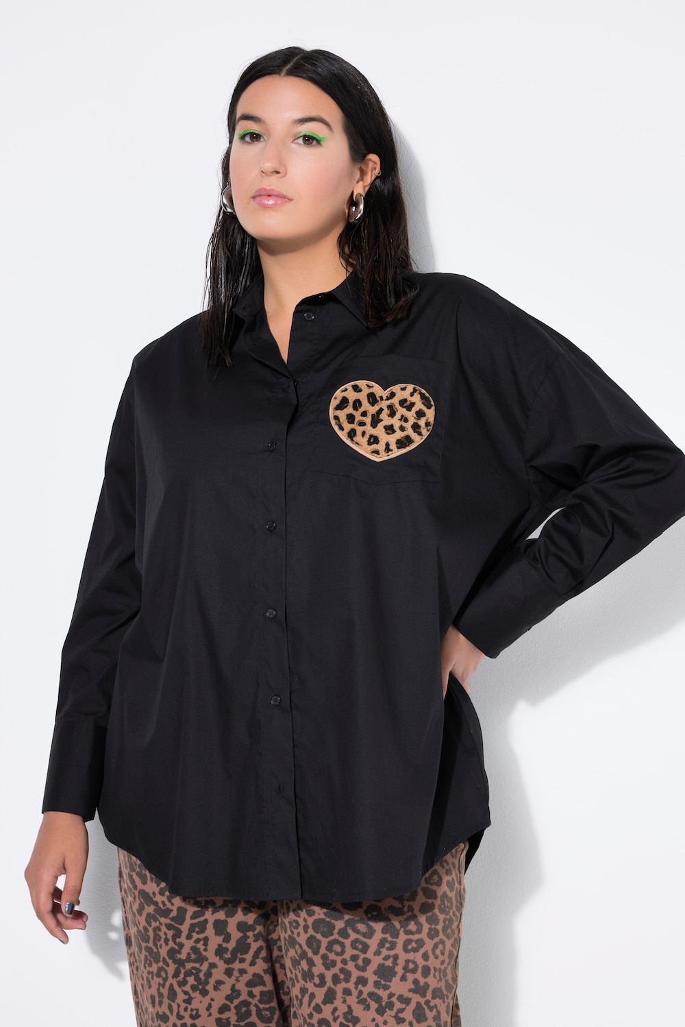 Große Größen Hemdbluse, Damen, schwarz, Größe: 54/56, Baumwolle, Studio Untold von Studio Untold