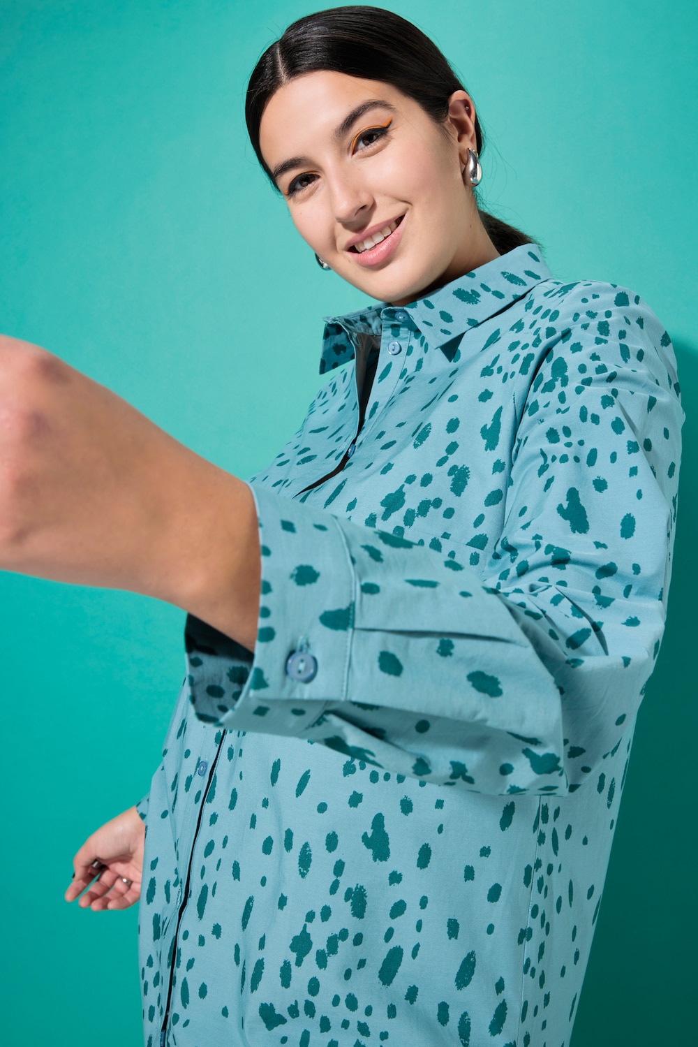Große Größen Hemdbluse, Damen, türkis, Größe: 58/60, Baumwolle, Studio Untold Große Größen Hemdbluse, Damen, türkis, Größe: 58/60, Baumwolle, Studio Untold von Studio Untold
