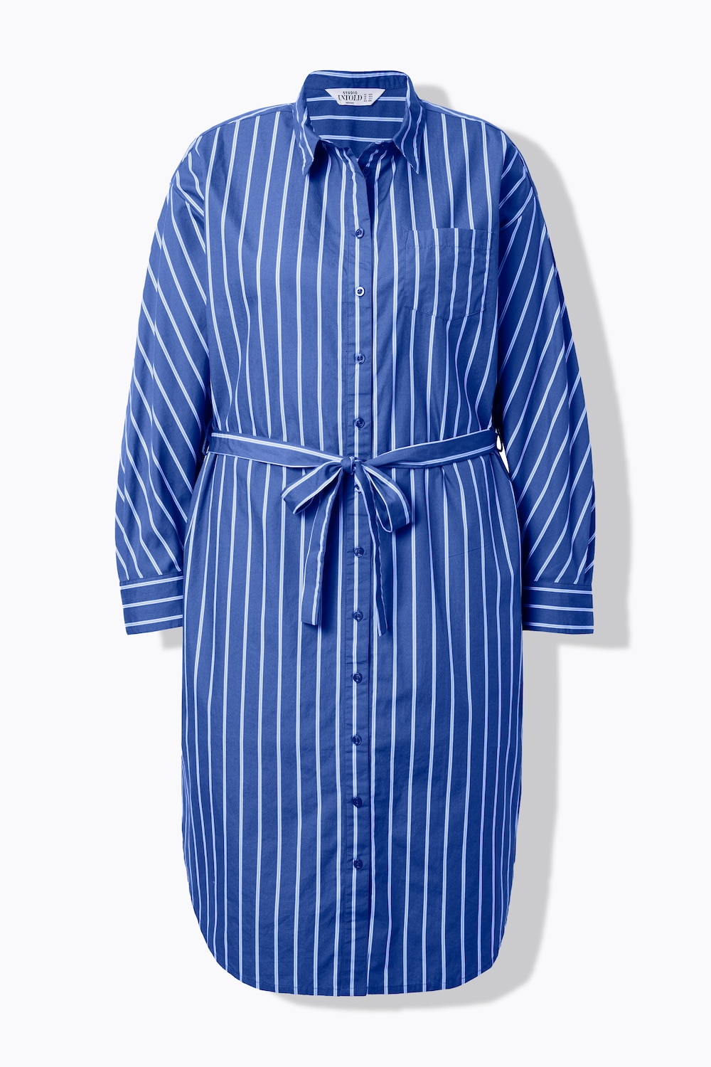 Große Größen Hemdblusen-Midikleid, Damen, blau, Größe: 42/44, Baumwolle, Studio Untold von Studio Untold