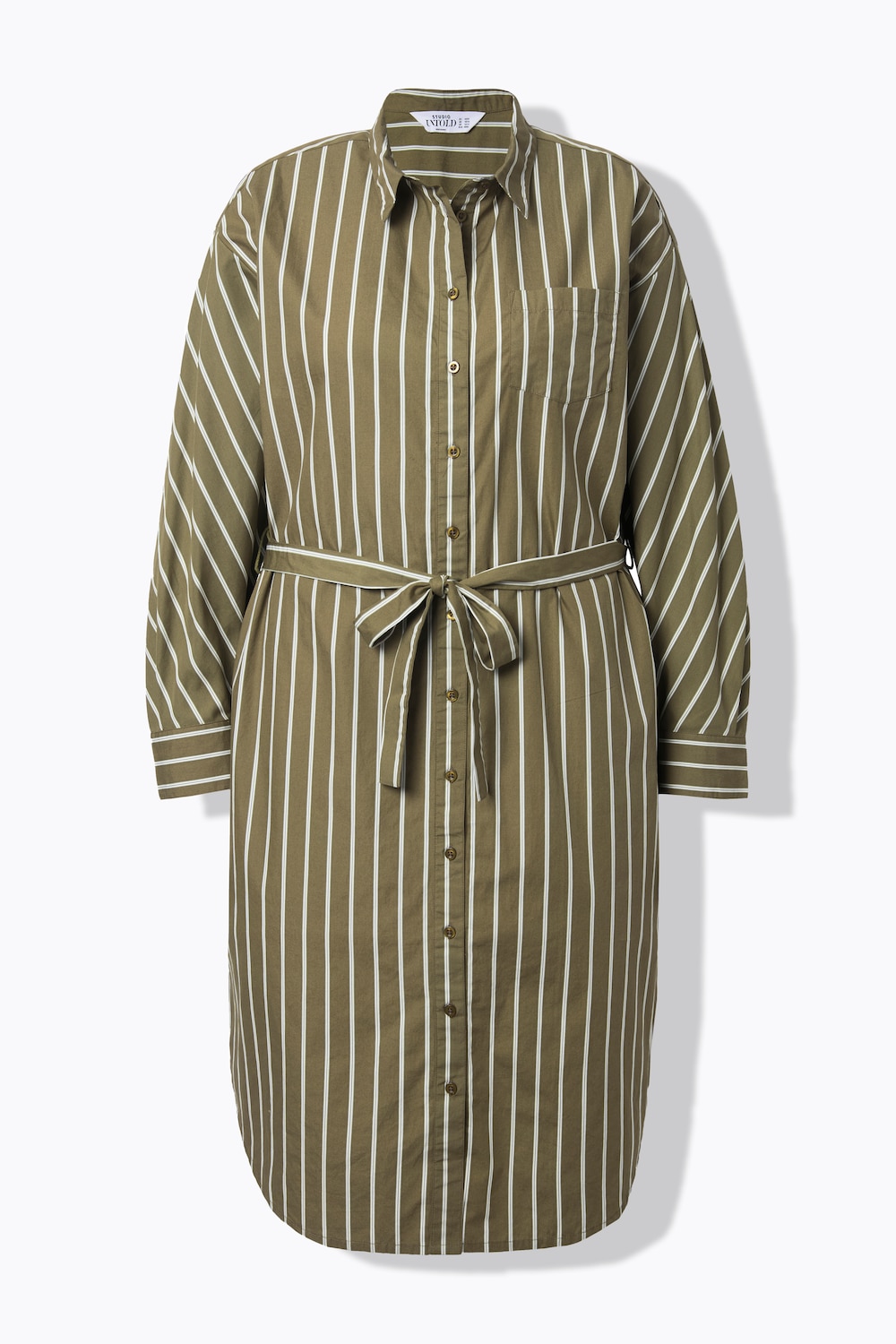Große Größen Hemdblusen-Midikleid, Damen, grün, Größe: 54/56, Baumwolle, Studio Untold von Studio Untold