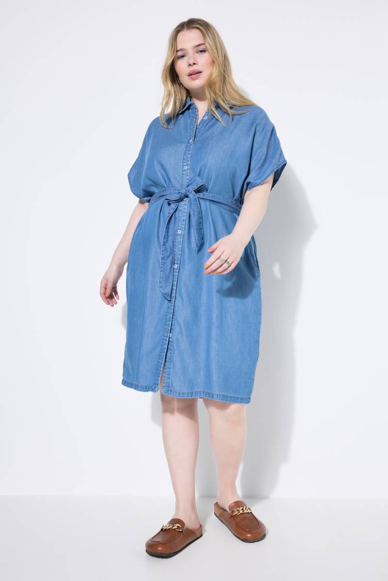 Große Größen Hemdblusenkleid, Damen, blau, Größe: 42/44, Synthetische Fasern, Studio Untold von Studio Untold