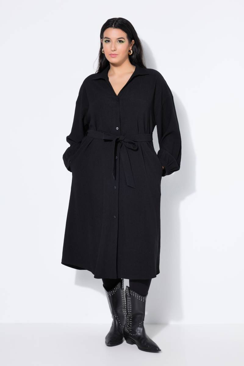 Große Größen Hemdblusenkleid, Damen, schwarz, Größe: 46/48, Polyester, Studio Untold von Studio Untold