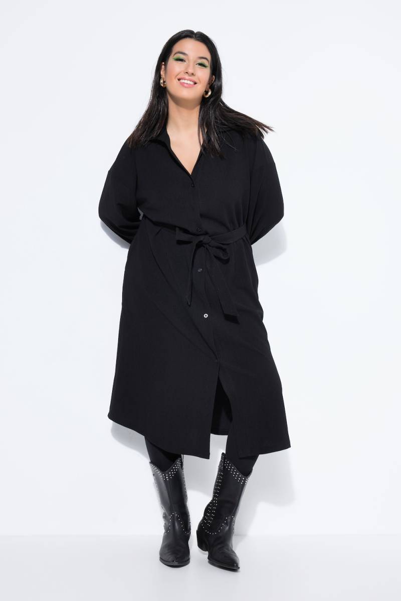 Große Größen Hemdblusenkleid, Damen, schwarz, Größe: 54/56, Polyester, Studio Untold von Studio Untold