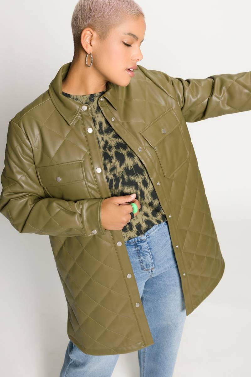 Große Größen Hemdjacke, Damen, braun, Größe: 46/48, Polyester/Synthetische Fasern, Studio Untold von Studio Untold