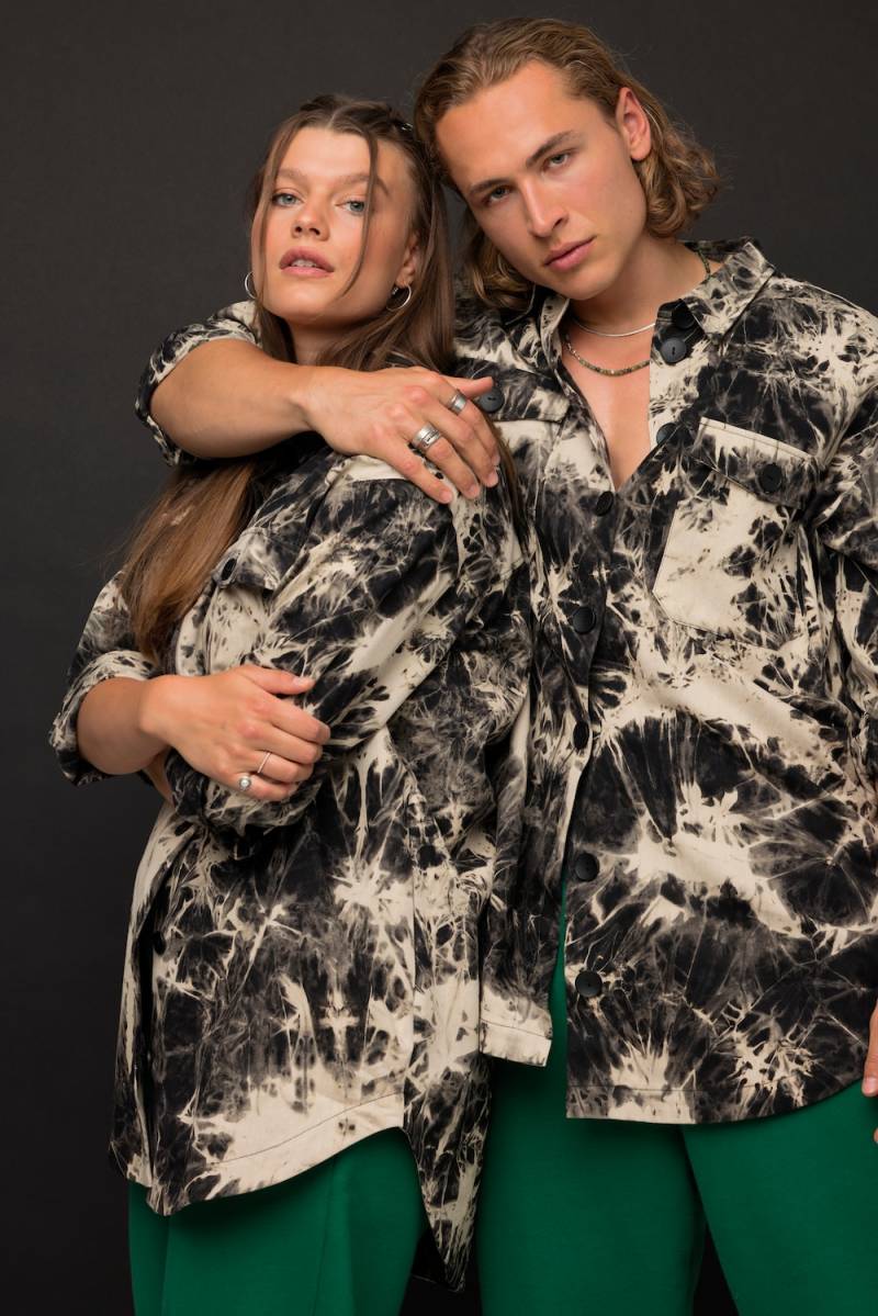 Große Größen Hemdjacke, Damen, schwarz, Größe: L, Baumwolle, Studio Untold von Studio Untold