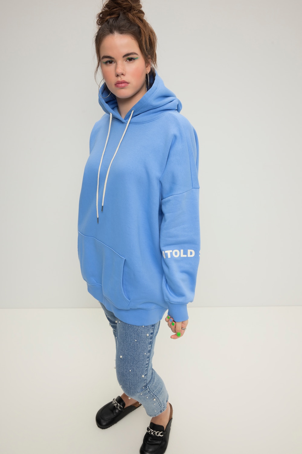 Große Größen Hoodie, Damen, blau, Größe: 54/56, Baumwolle/Polyester, Studio Untold von Studio Untold