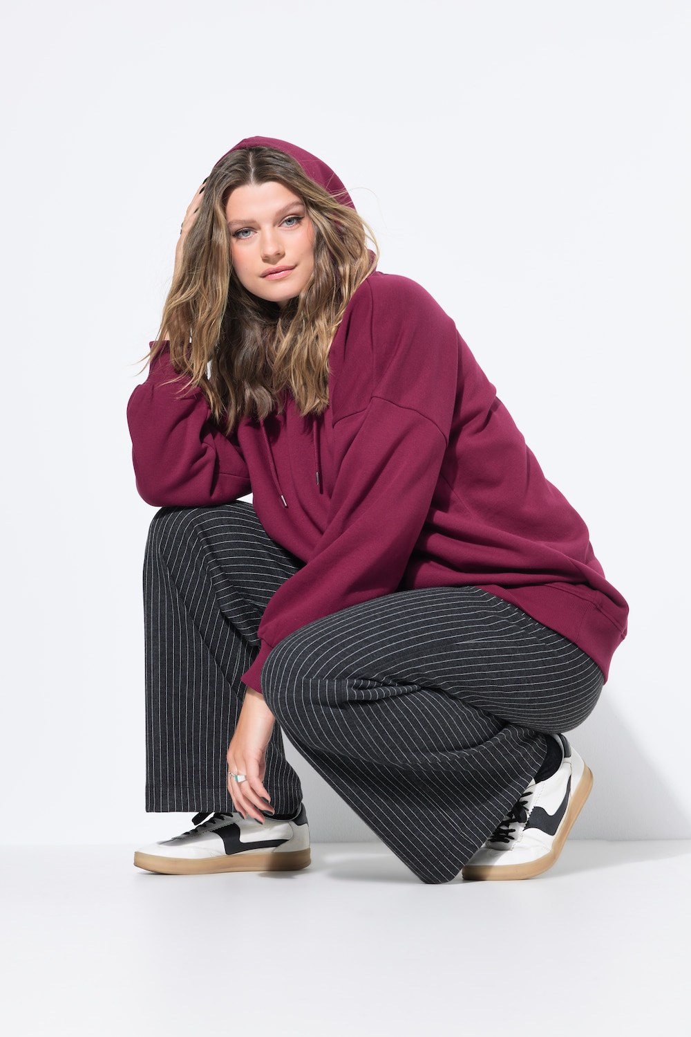 Große Größen Hoodie, Damen, rot, Größe: 42/44, Baumwolle/Polyester, Studio Untold von Studio Untold