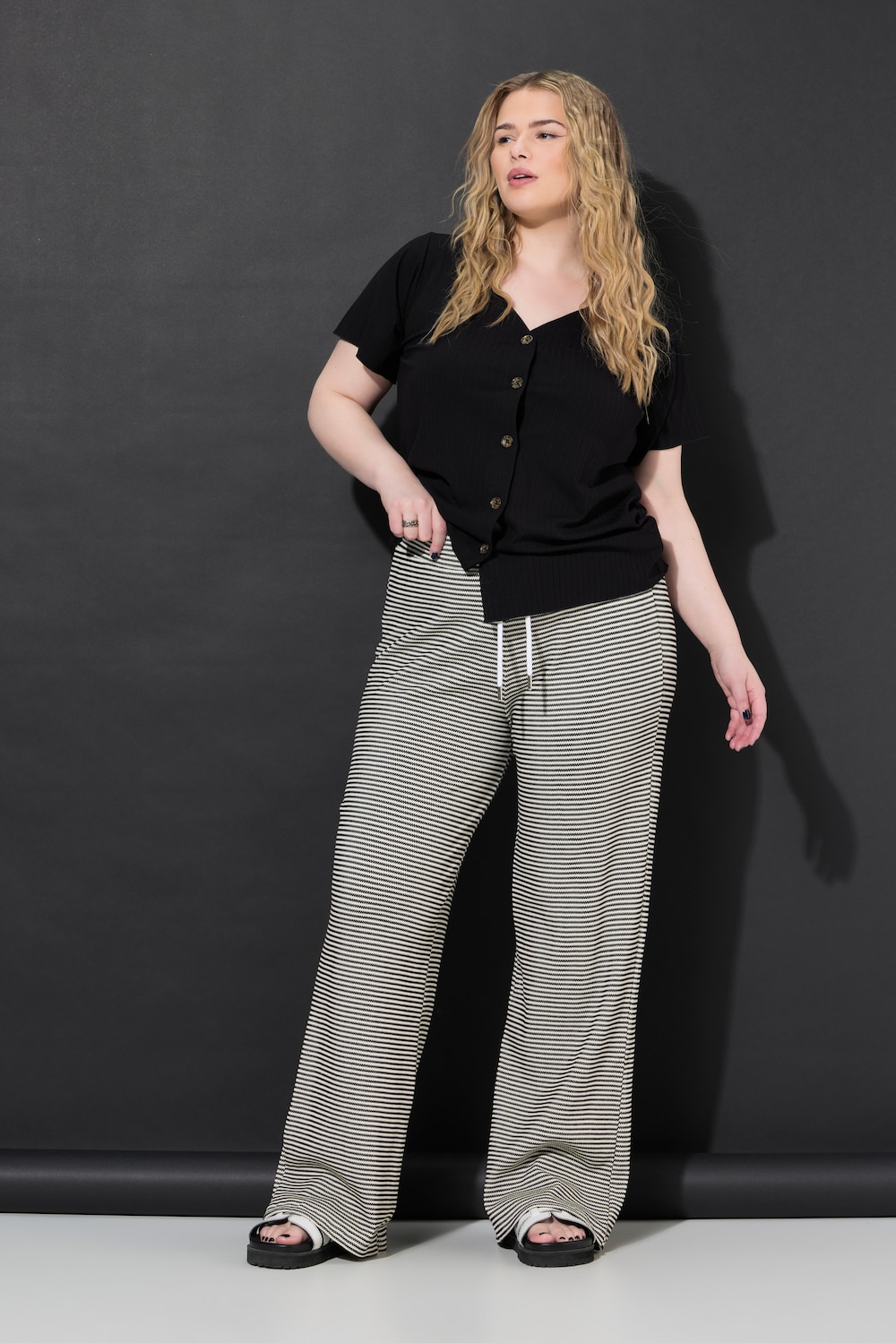 Große Größen Hose, Damen, schwarz, Größe: 54/56, Baumwolle/Viskose, Studio Untold von Studio Untold