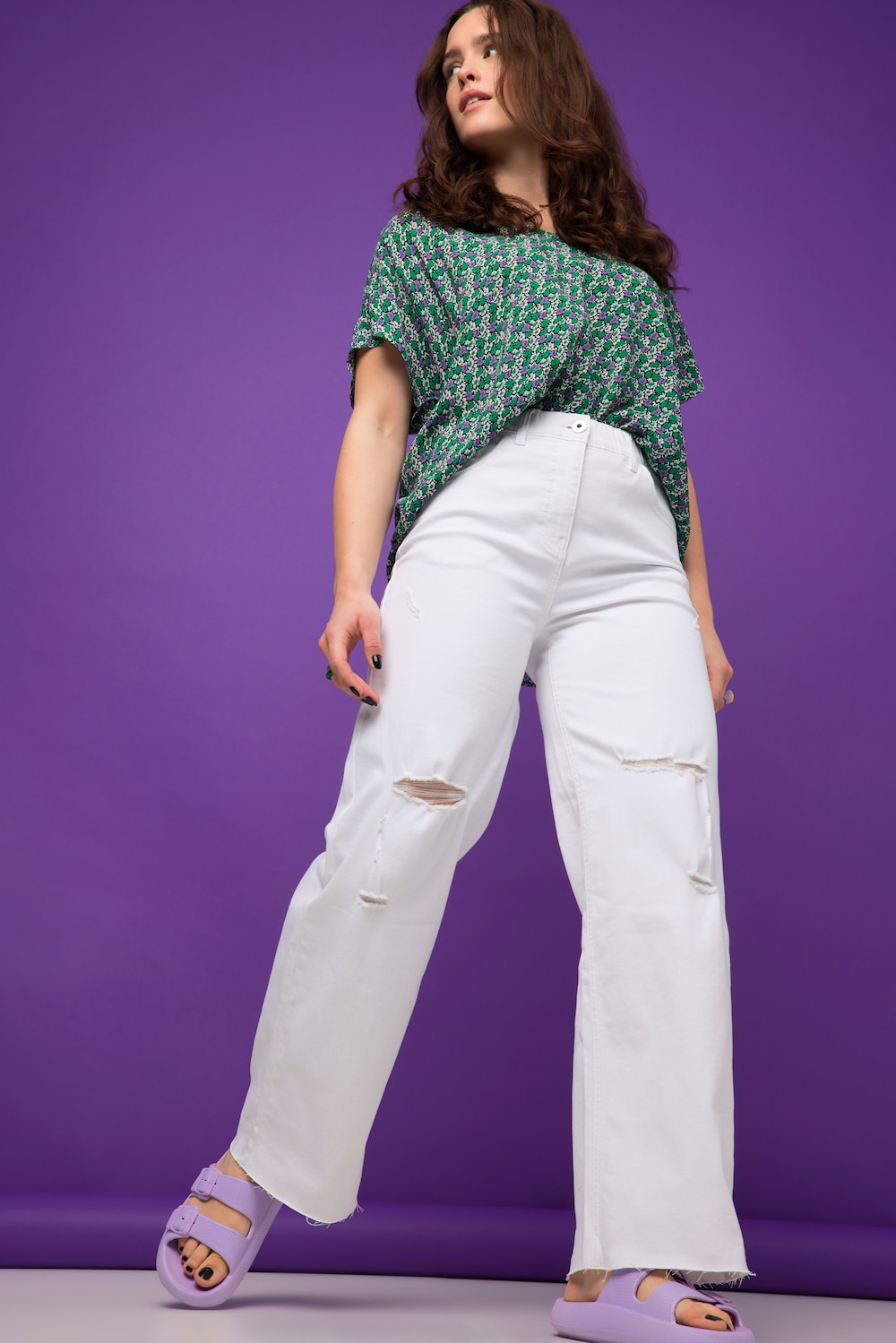 Große Größen Jeans, Damen, weiß, Größe: 48, Baumwolle/Polyester, Studio Untold von Studio Untold