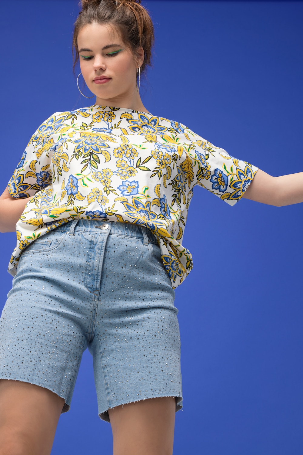 Große Größen Jeans-Shorts, Damen, blau, Größe: 42, Baumwolle, Studio Untold von Studio Untold