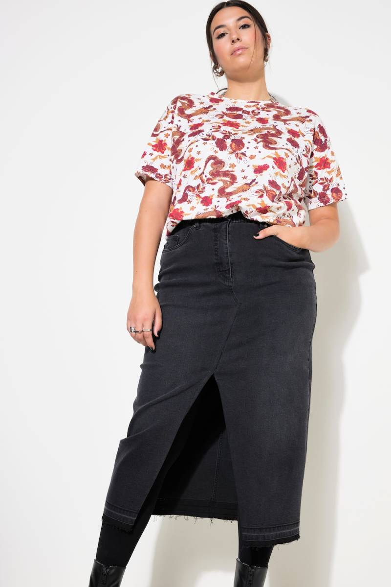 Große Größen Jeansrock, Damen, schwarz, Größe: 52, Baumwolle/Polyester, Studio Untold von Studio Untold