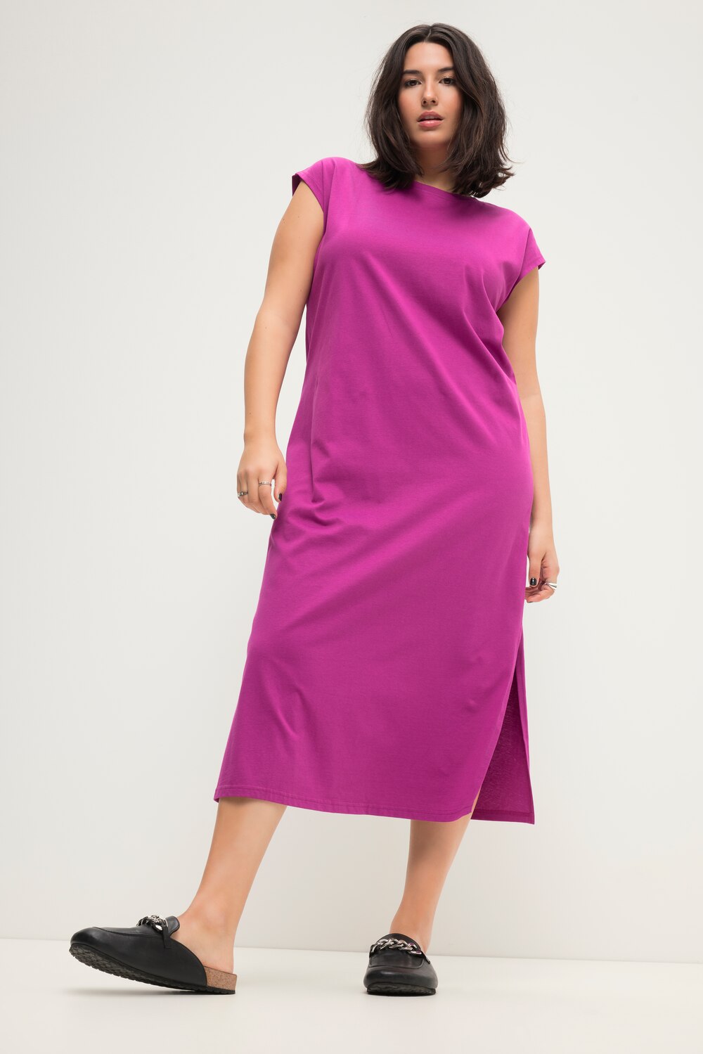 Große Größen Jersey-Midikleid, Damen, rosa, Größe: 42/44, Baumwolle, Studio Untold von Studio Untold