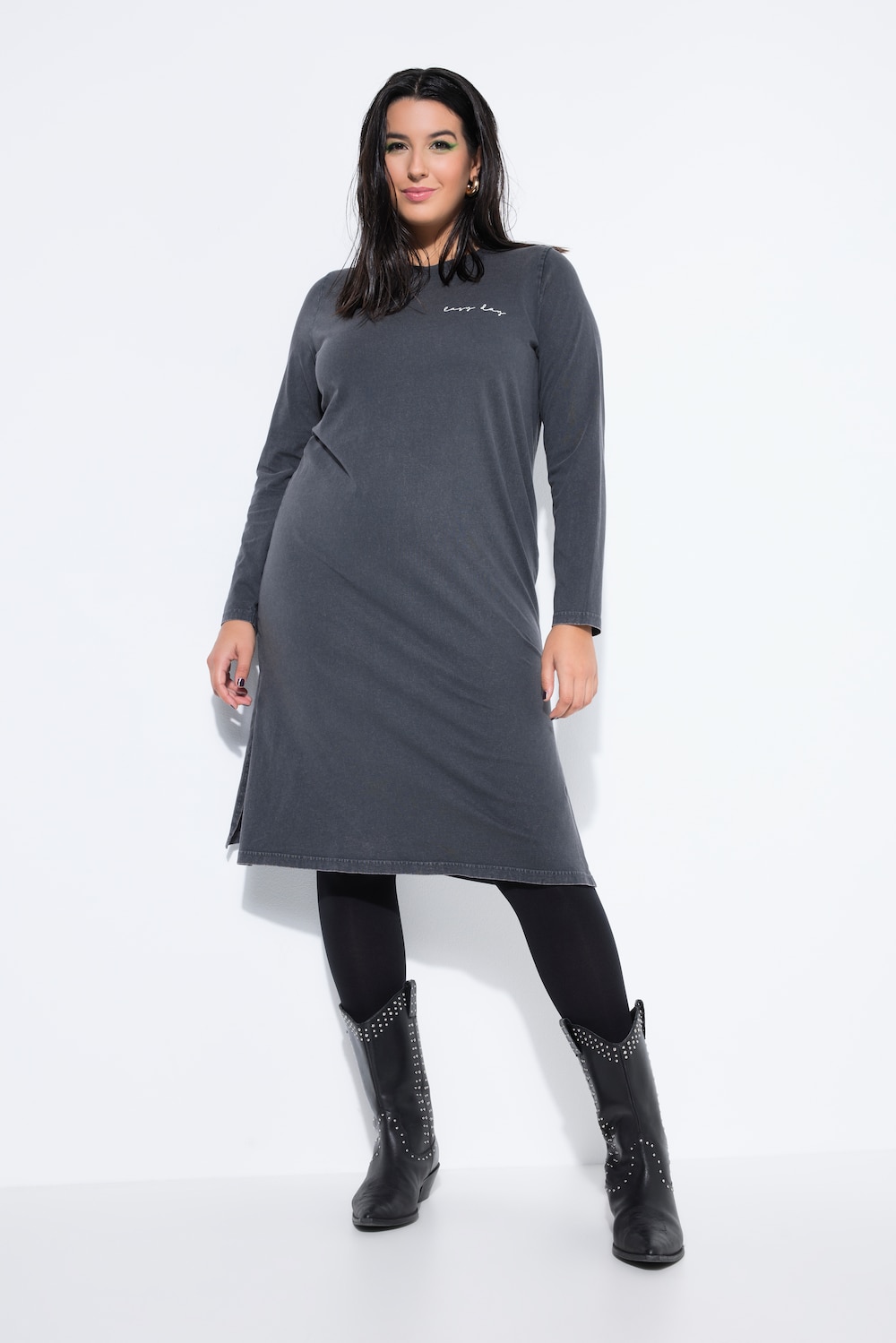 Große Größen Jerseykleid, Damen, schwarz, Größe: 42/44, Baumwolle, Studio Untold von Studio Untold