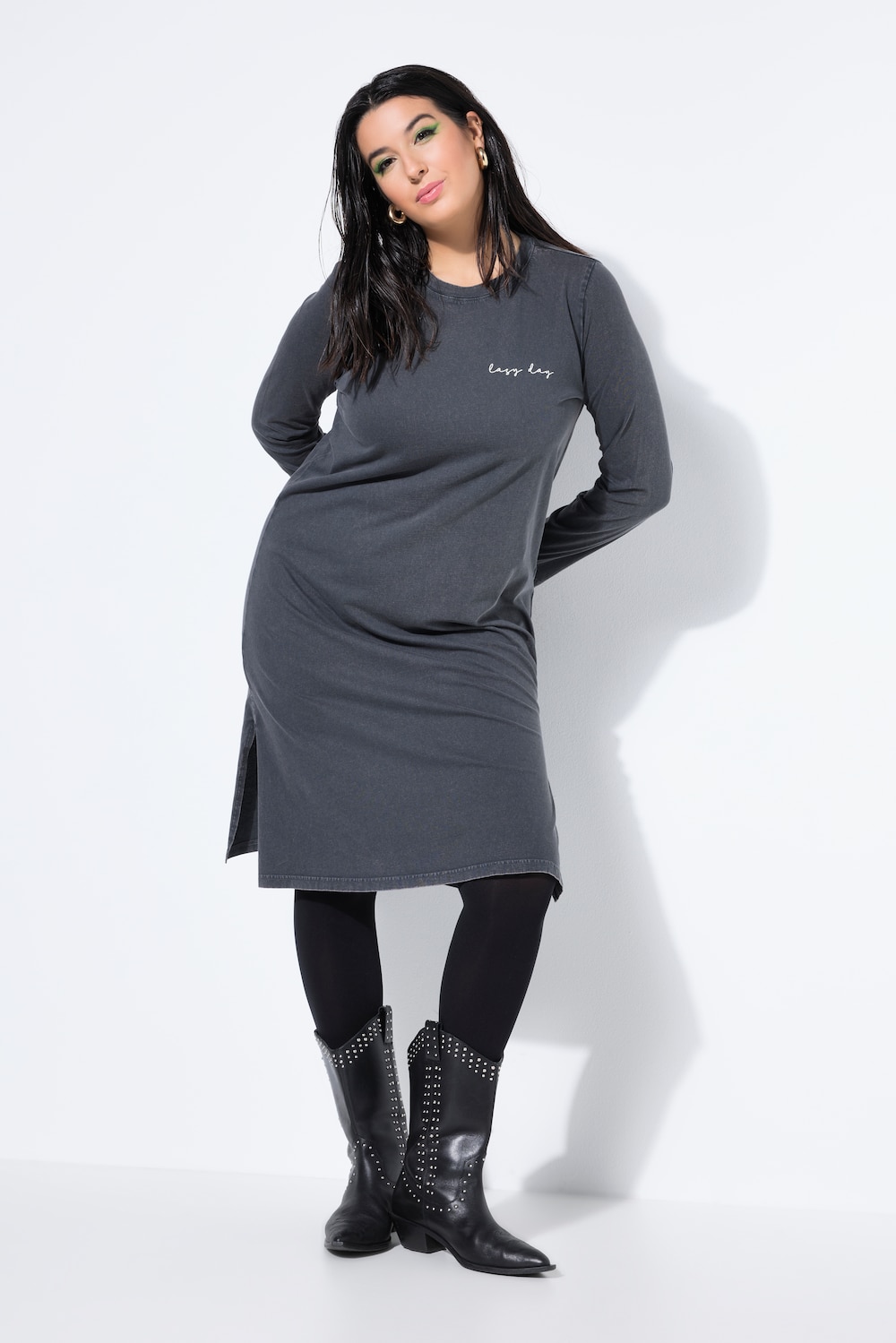 Große Größen Jerseykleid, Damen, schwarz, Größe: 54/56, Baumwolle, Studio Untold von Studio Untold