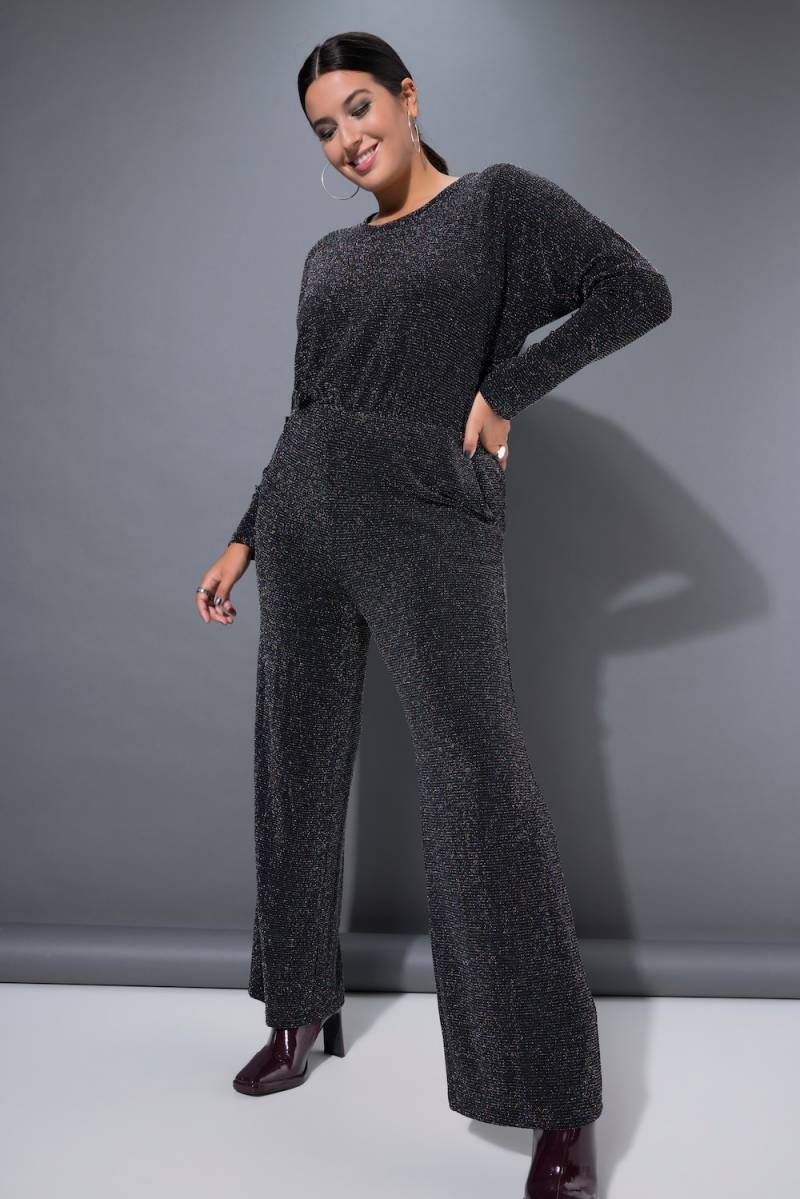 Große Größen Jumpsuit, Damen, schwarz, Größe: 54/56, Synthetische Fasern/Metallische Fasern, Studio Untold von Studio Untold