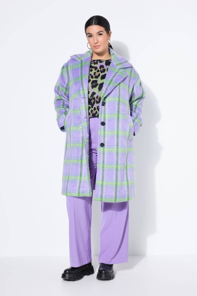 Große Größen Karo-Mantel, Damen, lila, Größe: 42/44, Polyester, Studio Untold von Studio Untold