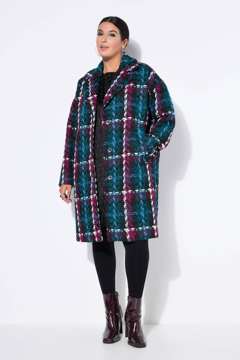 Große Größen Karomantel, Damen, schwarz, Größe: 58/60, Polyester, Studio Untold von Studio Untold