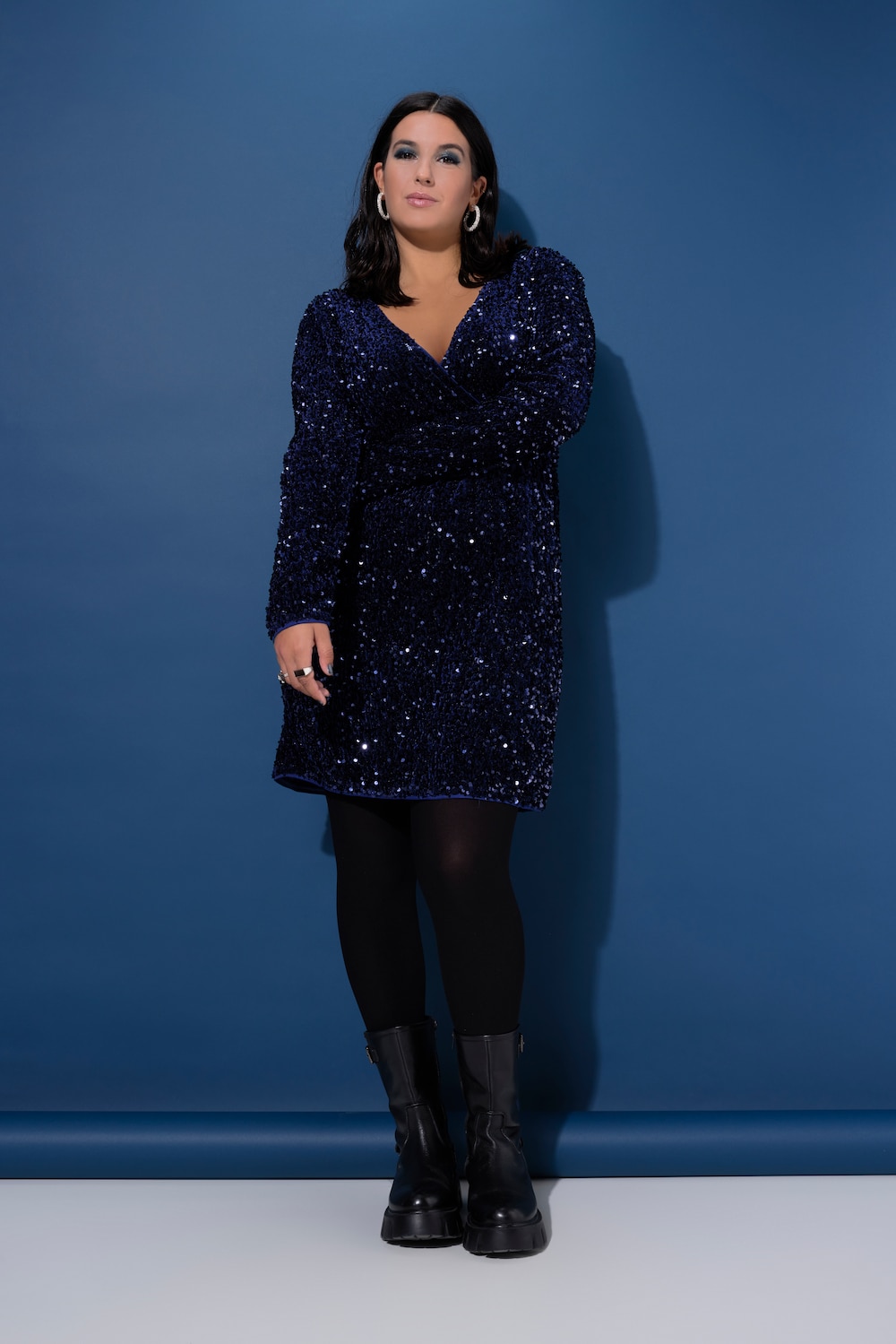 Große Größen Kleid, Damen, blau, Größe: 46/48, Polyester, Studio Untold von Studio Untold