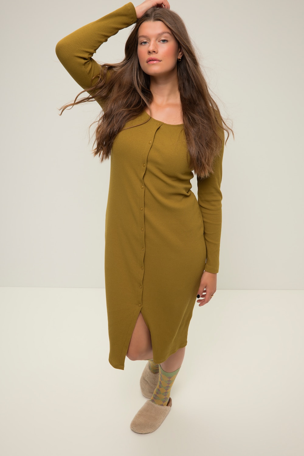 Große Größen Kleid, Damen, braun, Größe: 54/56, Baumwolle/Polyester, Studio Untold von Studio Untold