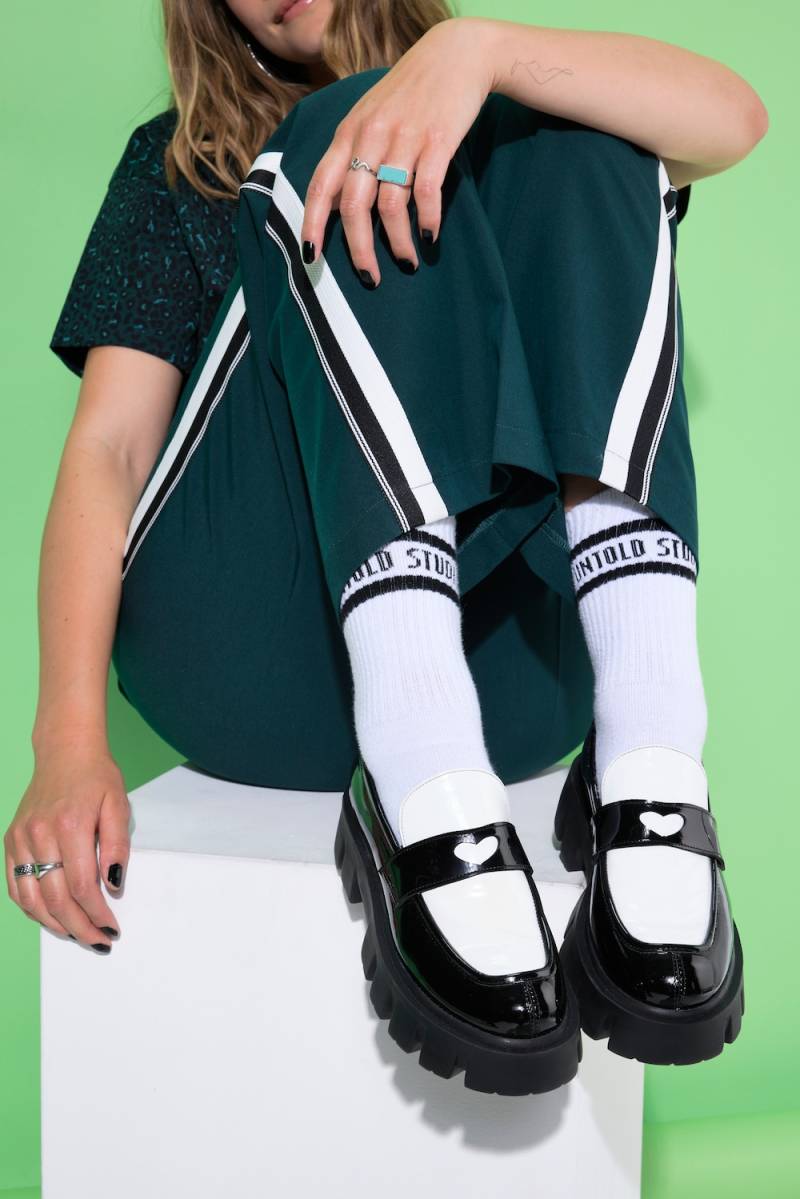 Große Größen Leder-Loafer, Damen, schwarz, Größe: 44, Leder/Synthetische Fasern, Studio Untold von Studio Untold