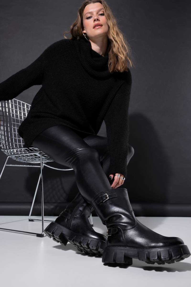 Große Größen Lederboots, Damen, schwarz, Größe: 43, Leder/Synthetische Fasern, Studio Untold von Studio Untold