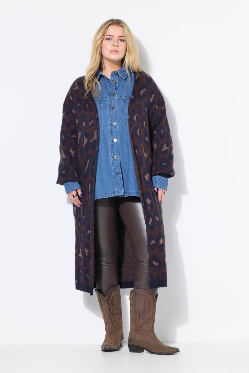 Große Größen Long-Strickjacke, Damen, braun, Größe: 46/48, Synthetische Fasern/Wolle/Polyester, Studio Untold von Studio Untold