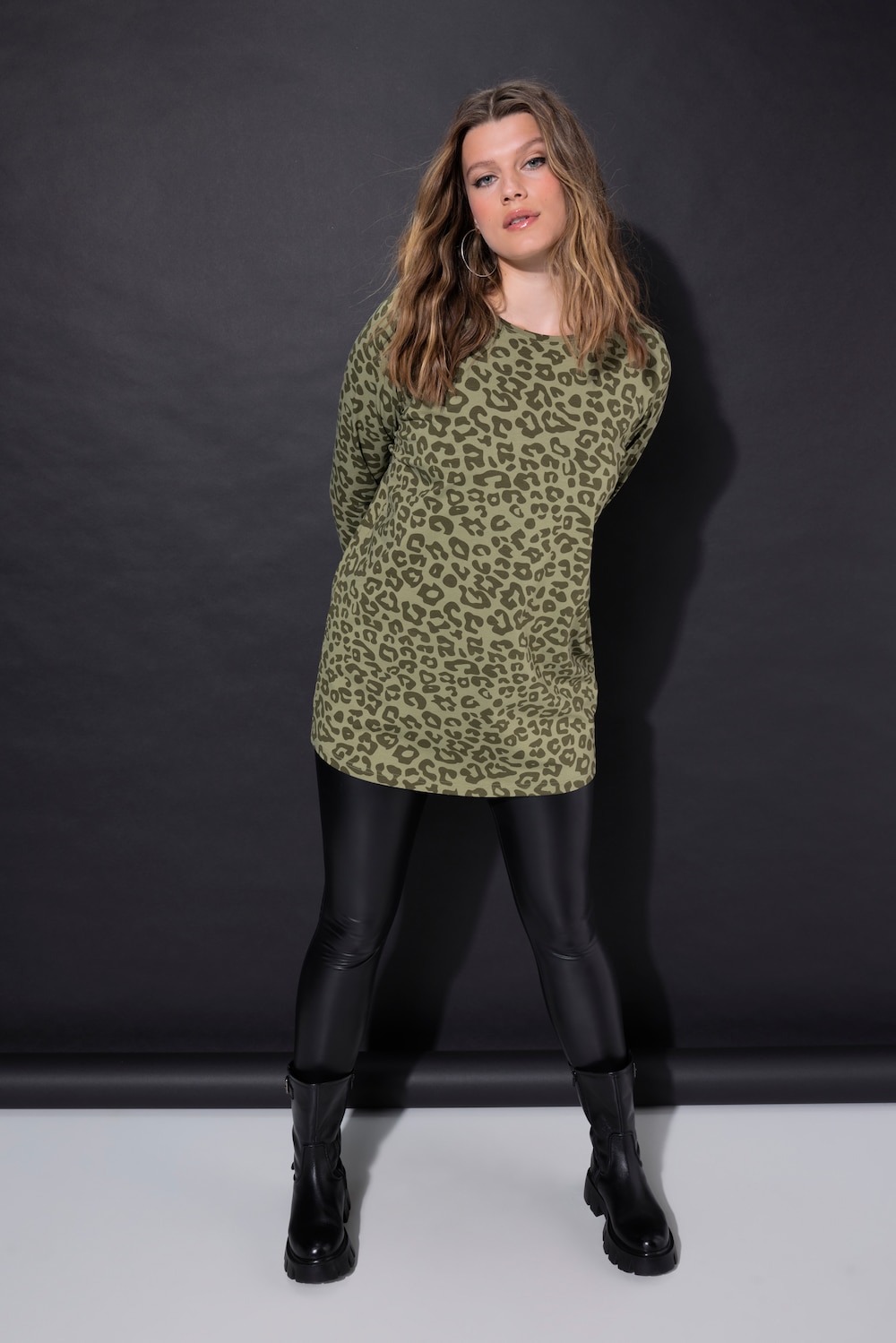 Große Größen Longsleeve, Damen, grün, Größe: 54/56, Baumwolle, Studio Untold von Studio Untold