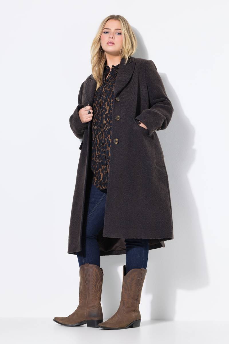 Große Größen Mantel, Damen, braun, Größe: 42/44, Polyester/Wolle, Studio Untold von Studio Untold