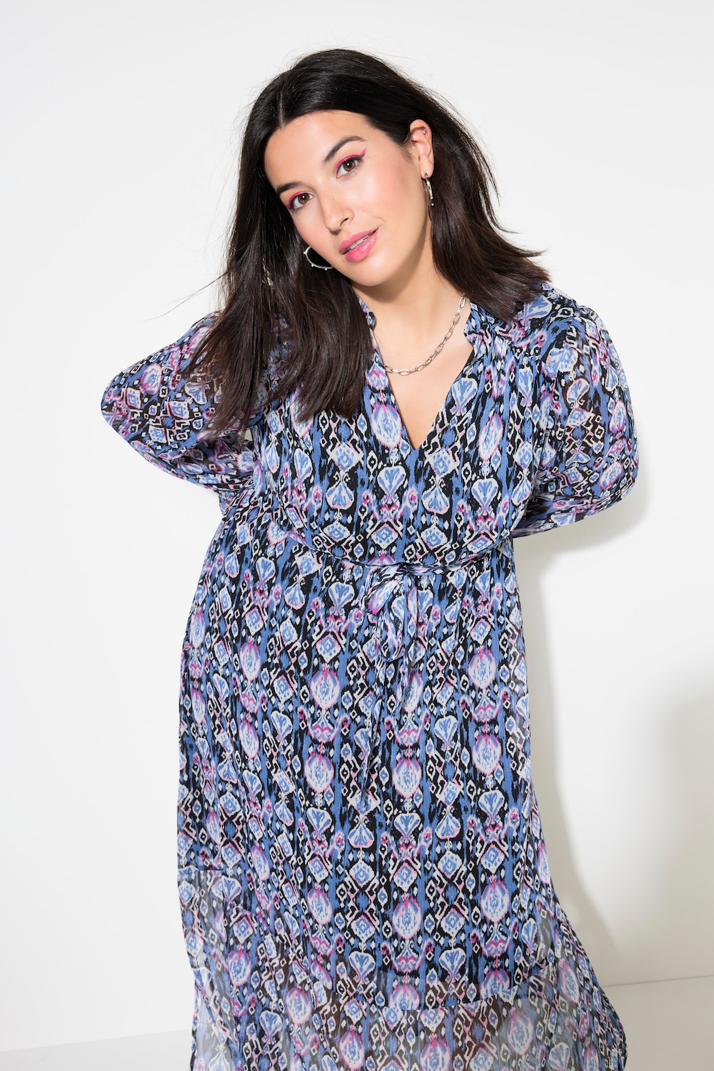Große Größen Maxikleid, Damen, blau, Größe: 54/56, Polyester, Studio Untold von Studio Untold