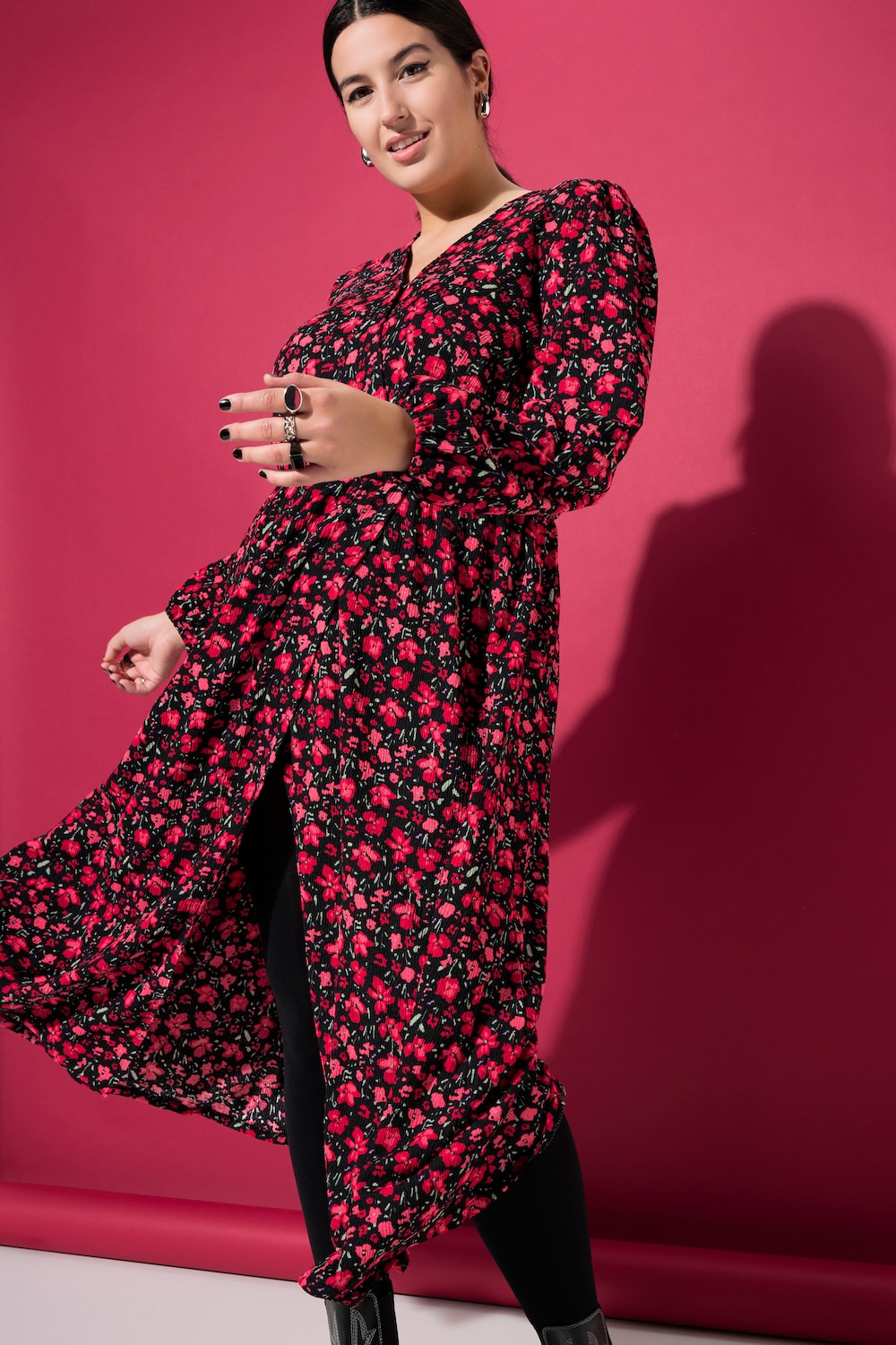 Große Größen Maxikleid, Damen, rot, Größe: 54/56, Polyester, Studio Untold von Studio Untold