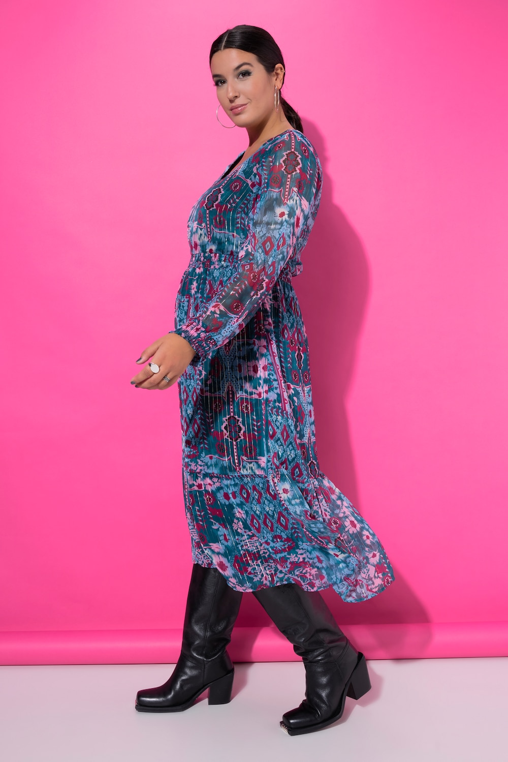 Große Größen Midikleid, Damen, rot, Größe: 54/56, Polyester, Studio Untold von Studio Untold