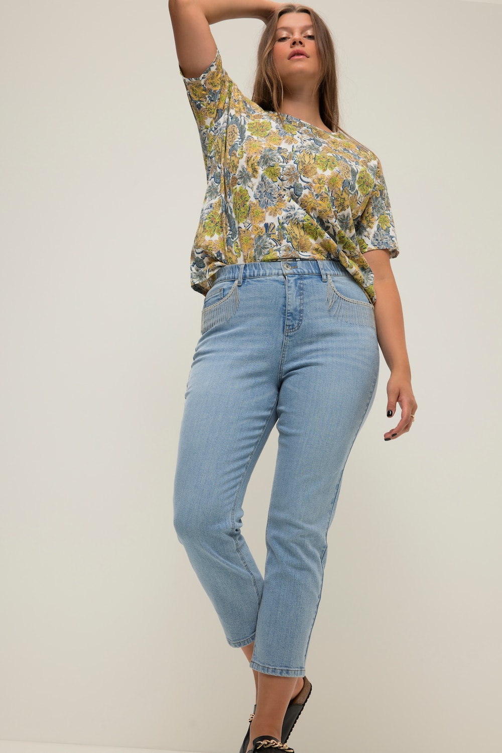 Große Größen Mom-Jeans, Damen, blau, Größe: 50, Baumwolle, Studio Untold von Studio Untold