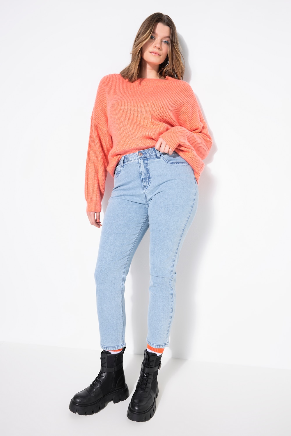 Große Größen Mom-Jeans, Damen, blau, Größe: 54, Baumwolle, Studio Untold von Studio Untold