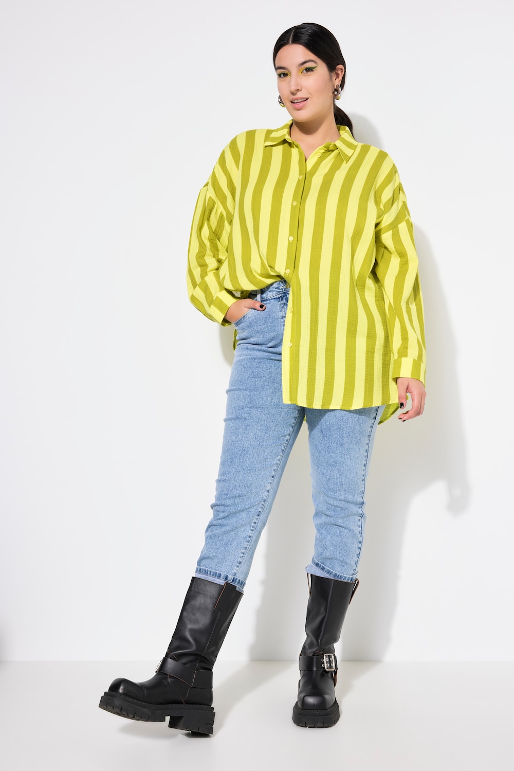 Große Größen Mom-Jeans, Damen, blau, Größe: 58, Baumwolle, Studio Untold von Studio Untold