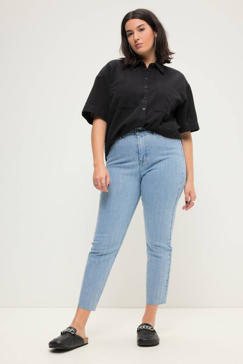 Große Größen Mom-Jeans, Damen, blau, Größe: 58, Baumwolle/Synthetische Fasern, Studio Untold von Studio Untold