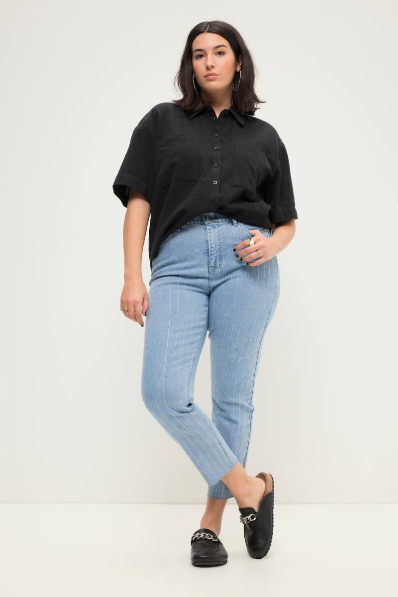 Große Größen Mom-Jeans, Damen, blau, Größe: 58, Baumwolle/Synthetische Fasern, Studio Untold von Studio Untold