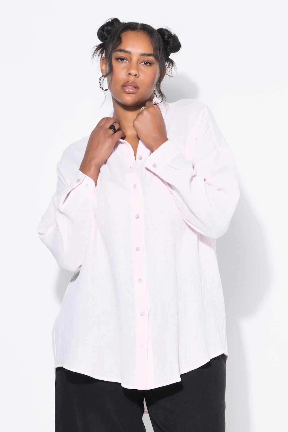 Große Größen Musselin Bluse, Damen, beige, Größe: 58/60, Baumwolle, Studio Untold von Studio Untold