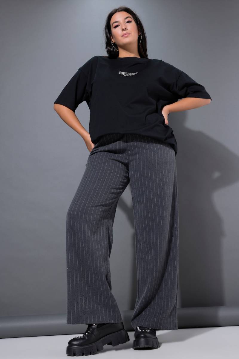 Große Größen Nadelstreifen-Hose, Damen, grau, Größe: 50, Polyester, Studio Untold von Studio Untold