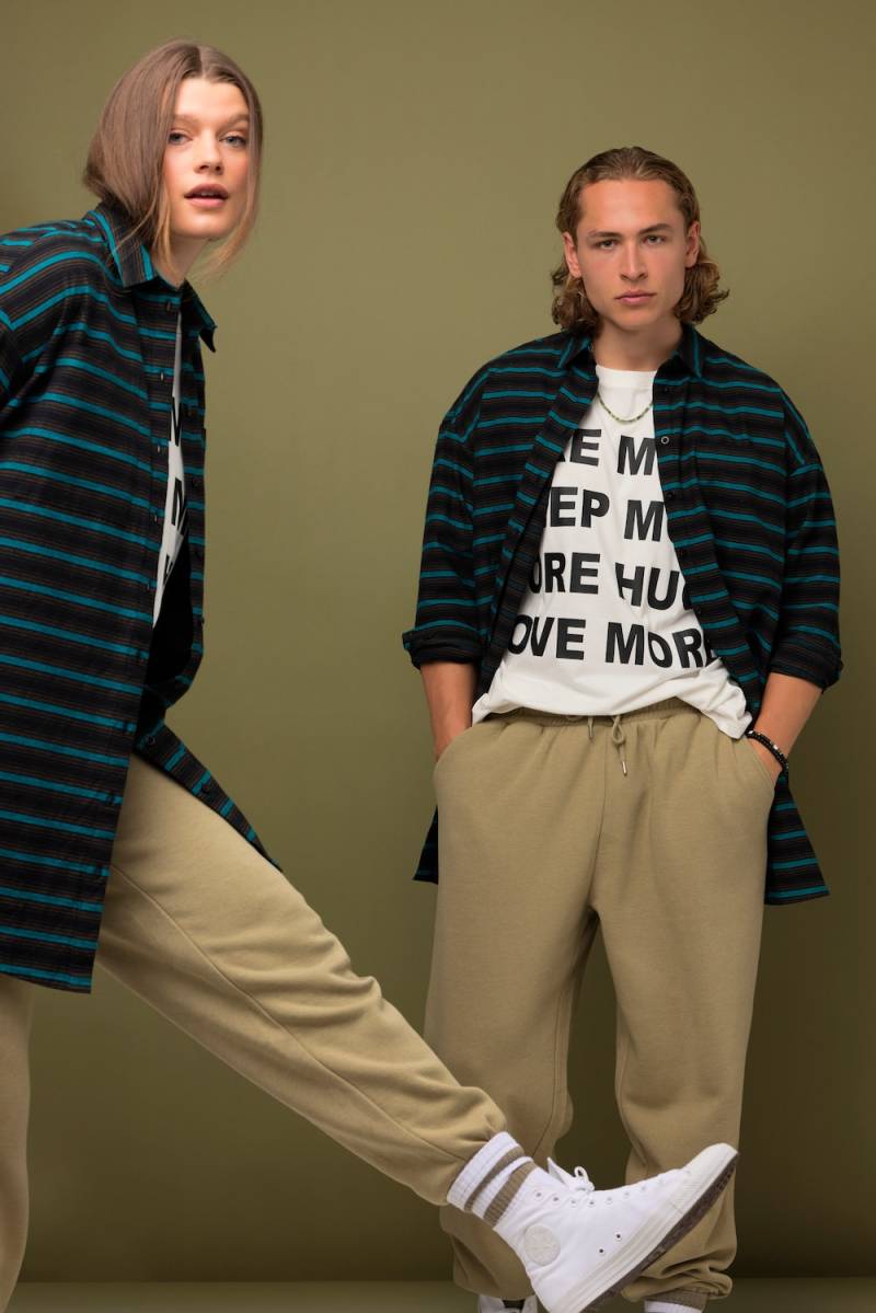 Große Größen Oversized-Hemdbluse, Damen, schwarz, Größe: L, Baumwolle, Studio Untold von Studio Untold