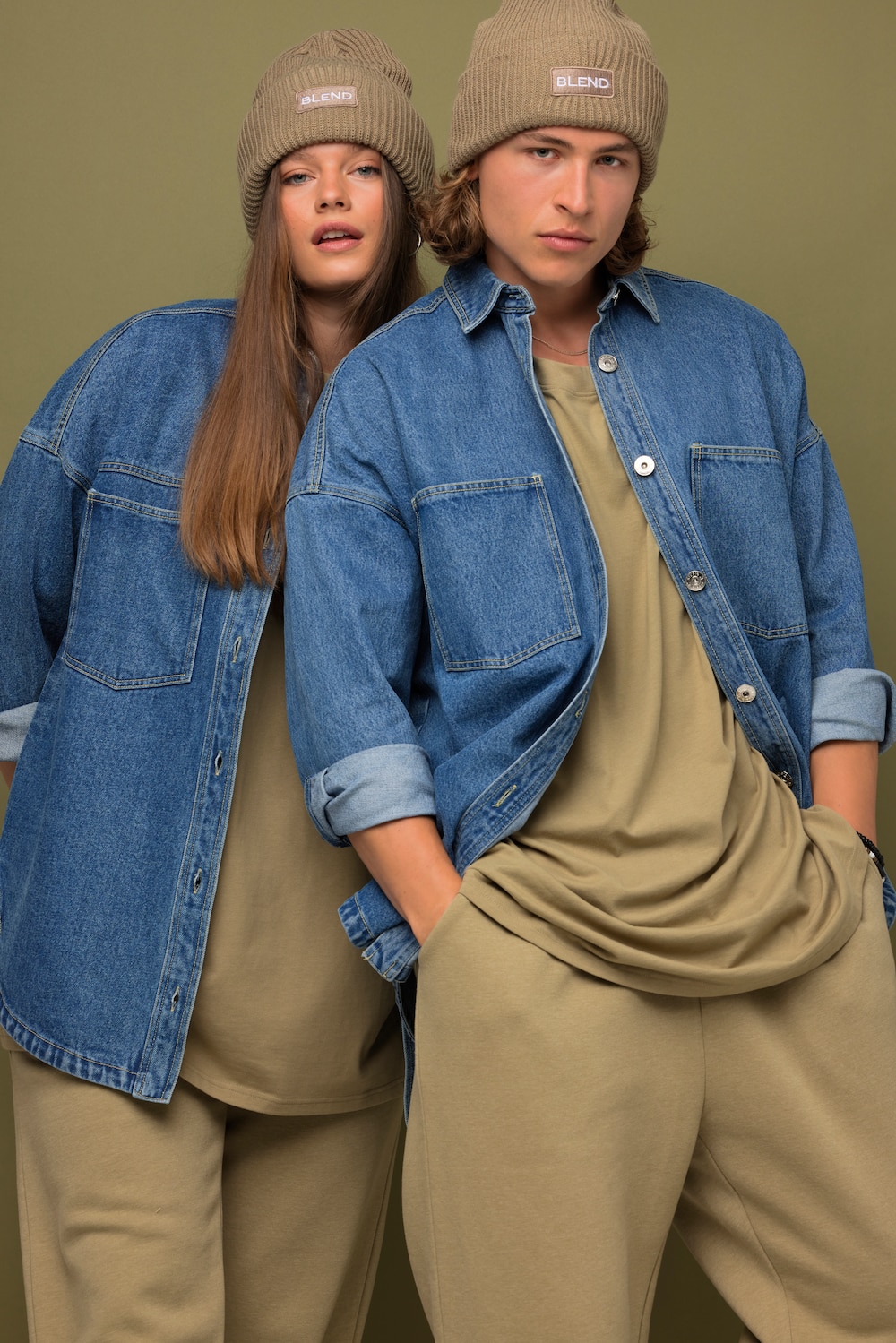Große Größen Oversized-Jeanshemd, Damen, blau, Größe: L, Baumwolle, Studio Untold von Studio Untold