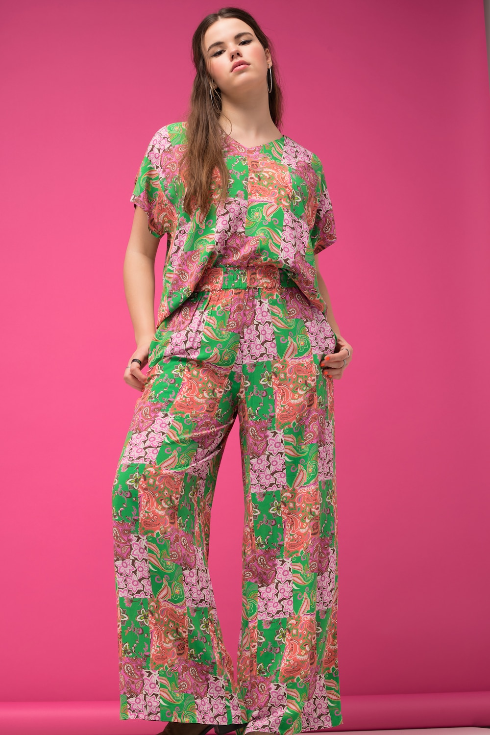 Große Größen Palazzo Hose, Damen, rosa, Größe: 48, Viskose, Studio Untold Große Größen Palazzo Hose, Damen, rosa, Größe: 48, Viskose, Studio Untold von Studio Untold