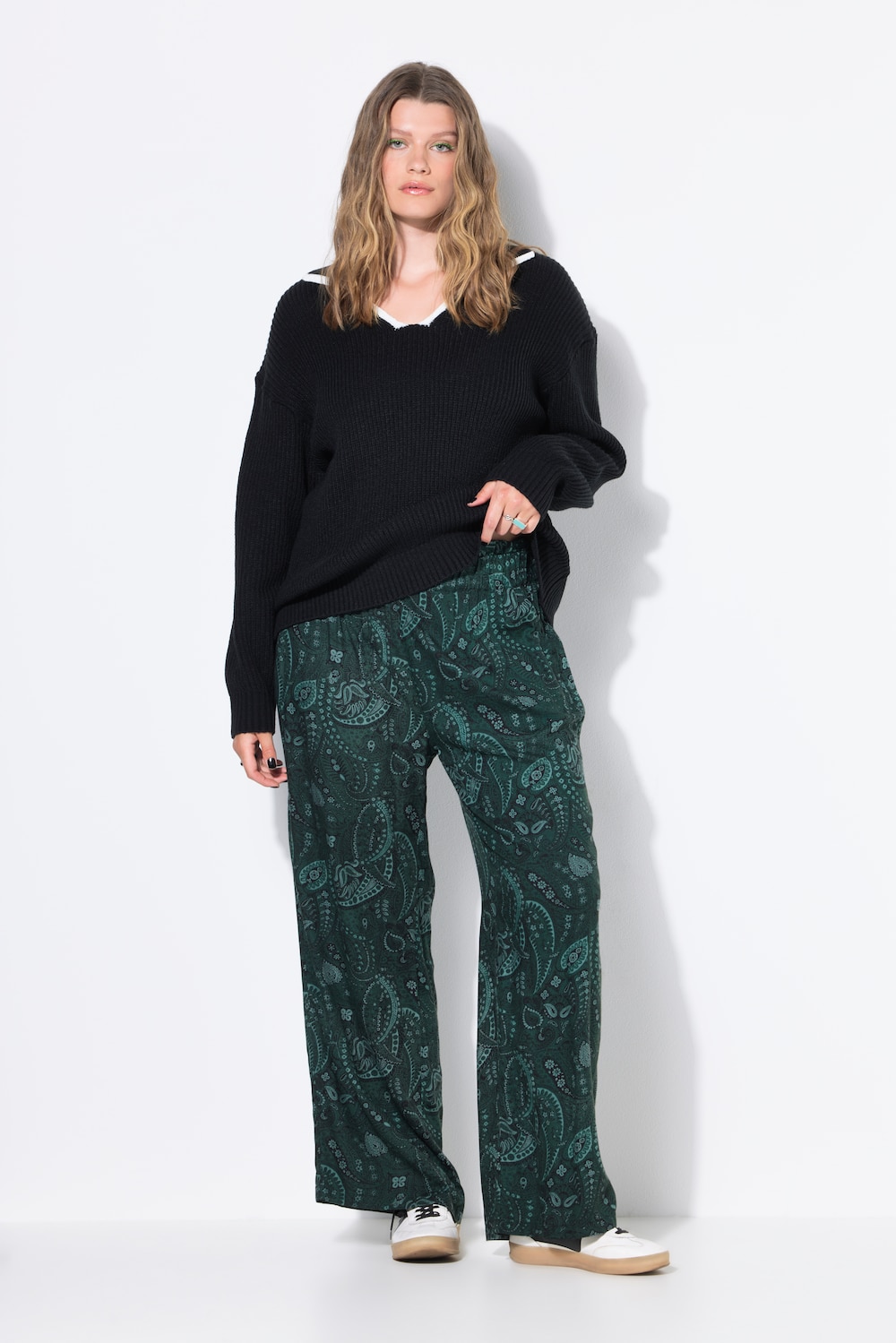 Große Größen Palazzo-Hose, Damen, türkis, Größe: 46/48, Viskose, Studio Untold Große Größen Palazzo-Hose, Damen, türkis, Größe: 46/48, Viskose, Studio Untold von Studio Untold