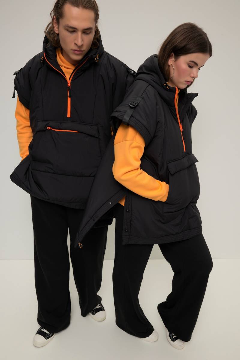 Große Größen Poncho-Weste, Damen, schwarz, Größe: L, Polyester, Studio Untold von Studio Untold